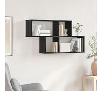 KTHLBRH Mensola a Muro Rovere Nero 100x20x53 Centimetri Legno Ingegnerizzato con Due Ripiani, Design Moderno per Soggiorno, Storage Versatile e Materiale Robusto MDF per Esposizione Oggetti