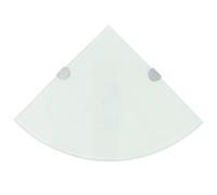 KTHLBRH Mensole ad angolo, mensole a parete galleggianti Scaffale Angolare con Supporto in Cristallo Vetro Bianco 35x35 cm Adatte per camere da letto, bagni, cucine, soggiorni, uffici, sale giochi