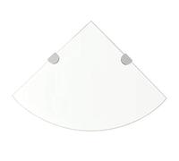 KTHLBRH Mensole ad angolo, mensole a parete galleggianti Scaffale Angolare Supporti Cromati in Vetro Trasparente 35x35cm Adatte per camere da letto, bagni, cucine, soggiorni, uffici, sale giochi