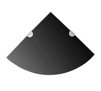 KTHLBRH Mensole in vetro, mensole sospese, decorative, creative, per camera da letto, soggiorno, cucina e corridoio, 2 pezzi, staffe cromate in vetro nero 35 x 35 cm