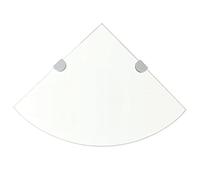 KTHLBRH Mensole in vetro, mensole sospese, decorative, creative, per camera da letto, soggiorno, cucina e corridoio, 2 pezzi, con supporti cromati in vetro trasparente