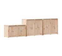 KTHLBRH MEPPEL Mobile Cucina Esterno 3 Pieces Douglas e Legno Massello | Resistente alle intemperie, 12 ante, 3 ripiani, gambe quadrate metallo, design modulare, montaggio richiesto