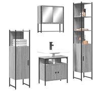 KTHLBRH Mobile da bagno con specchio e ampio stoccaggio, libreria in legno per lavabo, design a parete, superficie liscia resistente all'umidità, riflettente