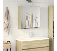 KTHLBRH Mobile da bagno con specchio e stoccaggio, scaffale da parete con specchio utilitario, armadio in legno di ingegneria resistente all'umidità, ampio spazio per gli oggetti