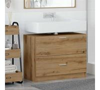 KTHLBRH Mobile da bagno in legno massello con cassetti e ante - Armadio per lavabo rustico rettangolare per riporre pratici, struttura resistente e facile manutenzione