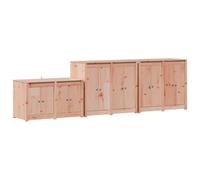 KTHLBRH Mobile da Cucina da Esterno MEPPEL 3 Pezzi Bianco Legno Pino | Resistente alle intemperie, gambe stabili, montaggio richiesto, uso giardino terrazza, 12 ante