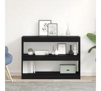 KTHLBRH Mobile per Libri in Rovere Nero con Design Minimale e Ampio Spazio Archiviazione, Libreria Moderna a Due Scaffali per Soggiorno, Divisore d'Ambiente in Legno Ingegnerizzato