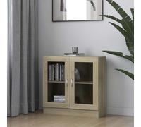 KTHLBRH Mobile Vetrina Libreria in Legno Multistrato Rovere Sonoma con 2 Ante e 2 Scomparti, Scaffale Versatile per Libri Riviste DVD, Soluzione di Stoccaggio per Arredamento