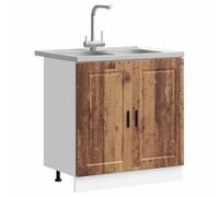 KTHLBRH Mobiletto Lavabo Porto 2 pcs Marrone Legno Multistrato