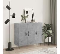 KTHLBRH Mobiletto Multiuso Madia Ingresso Credenza Soggiorno Vetrina Credenza Grigio Cemento 90x34x80 cm in Legno Multistrato Adatto per Sala da Pranzo, Ingresso, Corridoio e Soggiorno