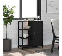 KTHLBRH Mobiletto Multiuso Madia Ingresso Credenza Soggiorno Vetrina Credenza Nera 70x30x80 cm in Legno Multistrato Adatto per Ufficio, Sala da Pranzo, Soggiorno