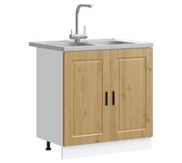 KTHLBRH Mobiletto per Lavabo Porto 2 pz Marrone 80 x 46 x 81,5 cm