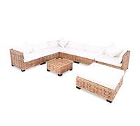 KTHLBRH Möbelgeschäft Set di mobili da terrazza, per esterni, per conversazioni all'aperto, in rattan naturale, 27 pezzi