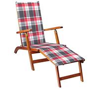 KTHLBRH Multifunzionale: lettino da giardino portatile per terrazza, ponte e piscina, sedia a sdraio con supporto e cuscino in legno di acacia