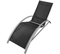 KTHLBRH Multifunzionale: sedia a sdraio per esterni, per tutte le stagioni, terrazza, giardino, spiaggia, piscina, balcone, in alluminio, colore nero