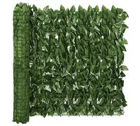 KTHLBRH Paravento per balcone con foglie verde scuro, 400 x 75 cm, per la privacy e la decorazione elegante per il vostro balcone