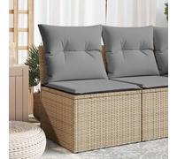 KTHLBRH Poltrona da giardino senza braccioli con cuscino, rivestimento rimovibile e lavabile, spazio sotto la seduta con borsa impermeabile e rattan PE per una comoda esperienza di seduta