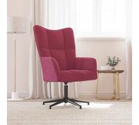 KTHLBRH Poltrona Relax in Velluto Rosso Vino Rosso Rosso Poltrona Relax Girevole a 360° con Struttura Acciaio e Base Croce per Massimo Comfort