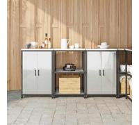 KTHLBRH Scaffale da cucina industriale con 2 armadi e 1 ripiani, in acciaio con finitura a polvere e piedini regolabili per garage o soggiorno, design