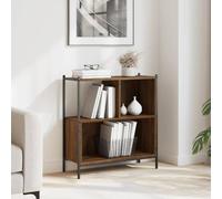 KTHLBRH Scaffale Espositivo in Rovere Marrone con Struttura in Acciaio Verniciato - Libreria Multiuso per Libri Oggetti Decorativi e Riviste - Mobile Portaoggetti Robusto 72x28x77.5
