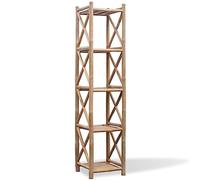 KTHLBRH Scaffale in Bambù Naturale 5 Ripiani 35x35x152 cm, Mobile Multiuso per Bagno Soggiorno Libreria, Mensola Piante Terrazzo, Design Compatto per Spazi Stretti, Resistente