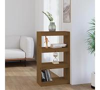 KTHLBRH Scaffale in legno di pino massiccio con 3 scomparti spaziosi, libreria organizer per libri, riviste, DVD e decorazione della casa