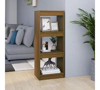 KTHLBRH Scaffale in legno di pino massiccio con 3 scomparti spaziosi, libreria organizer per libri, riviste, DVD e decorazione della casa