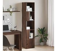 KTHLBRH Scaffale in Legno Multistrato Rovere Marrone con 4 Ripiani Aperti e Pannello Inferiore - Libreria da 80 kg per Libri, Oggetti Decorativi e Riviste - Mobile da Ufficio e Casa