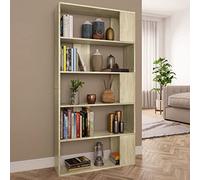 KTHLBRH Scaffale per libri in legno a 5 livelli, con design elegante e classico, per organizzare libri, riviste, DVD e decorazioni per la casa