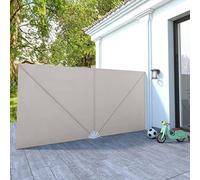 KTHLBRH Scomparti laterali pieghevoli per terrazze, color crema, 400 x 200 cm, per la privacy e la decorazione elegante per il vostro balcone