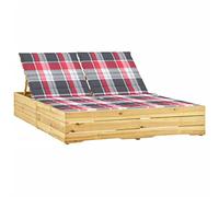 KTHLBRH Sedia a sdraio doppia, per sala da pranzo, adatta per spiaggia, cortile, balcone, piscina, con cuscini in legno di pino Impr?