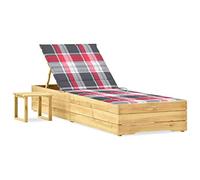 KTHLBRH Sedia da giardino per il tempo libero, adatta per tutte le stagioni, cortile, giardino, spiaggia, piscina, balcone, con tavolo e cuscino in pino