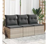 KTHLBRH Sedia da giardino senza braccioli con cuscino, mobili da giardino con spazio sotto la seduta e con borsa impermeabile per una comoda esperienza di seduta, con rattan PE modulare
