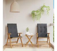 KTHLBRH Sedie da giardino con cuscino, 2 pezzi, in legno massiccio, teak, per esterni, da balcone, per il tempo libero, per terrazze, giardini, ponti