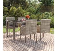 KTHLBRH Sedie da giardino e terrazza con cuscini, rattan sintetico resistente e struttura in acciaio stabile, con manuale di montaggio, supporto 110 kg per sedile