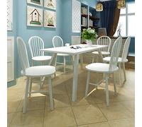 KTHLBRH Sedie da Pranzo 6 pz Bianche Legno Massello di Hevea e Velluto,set sedie sala da pranzo, Sedie Cucina, Sedia Camera da Letto, Design elegante e comfort imbattibile per il tuo spazio pranzo