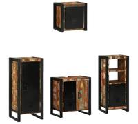 KTHLBRH Set di 4 armadi da bagno industriali con 2 pensili e 2 piedi per stoccaggio organizzato e stile urbano moderno