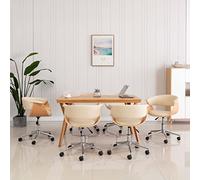 KTHLBRH Set di 6 sedie girevoli da sala da pranzo, rivestite in similpelle con schienale ergonomico, base metallica e meccanismo di sollevamento pneumatico, per soggiorno,