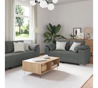 KTHLBRH Set di divani con cuscino, 3 pezzi, grigio, moderno in tessuto, con cuscini, set elegante per interni ed esterni, 219 x 77 x 82 cm tessuto