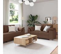 KTHLBRH Set di divani con cuscino, 3 pezzi, marrone, moderno, in tessuto, con cuscini, elegante set per interni ed esterni, 219 x 77 x 82 cm tessuto