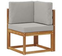KTHLBRH Set di Divani da Esterno 7 Pezzi, Acacia Naturale e Grigio | Modulare, per Giardino o Patio, Vicino Piscina, Design Moderno