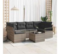 KTHLBRH Set di divani da giardino con design salvaspazio e cuscini rimovibili, divano per esterni in polyrattan con moderna configurazione del modulo angolare, set da 7 pezzi