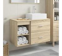 KTHLBRH Set di mobili da bagno, 2 pezzi, rovere Sonoma | montaggio a parete, installazione flessibile, resistente all'umidità, molto spazio, montaggio in coppia