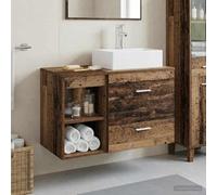 KTHLBRH Set di mobili da bagno, confezione da 2 pezzi, in legno anticato | Montaggio a parete, installazione flessibile, spazio con cassetti, resistente all'umidità, montaggio in coppia