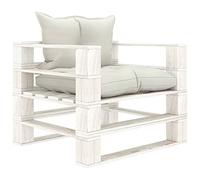 KTHLBRH Set di mobili da terrazza, per esterni, per conversazioni all'aperto, per giardino, cortile, piscina, giardino, pallet, con cuscino beige