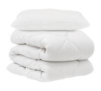 KTHLBRH Set di Piumoni con Cuscino 2 pz Bianco Microfibra | Microfibra traspirante, riempimento 450gsm, lavabile a 30°C, stile minimalista, per notti fresche