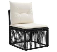 KTHLBRH Set Divano Giardino 13 Pezzi Nero Polyrattan | Modulare, Resistente alle Intemperie, Base in Acciaio, Cuscini Lavabili