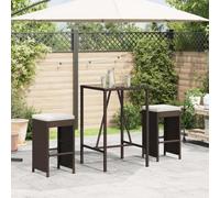 KTHLBRH Sgabelli alti da giardino con cuscini imbottiti e struttura in acciaio - Materiale in rattan sintetico durevole e resistente alle intemperie - fodere sfoderabili lavabili