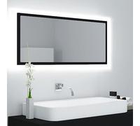 KTHLBRH Specchio LED con luce RGB che cambia per bagno e parete, cornice in legno controstrato e acrilico, specchio decorativo moderno da appendere orizzontale o verticale, facile da pulire