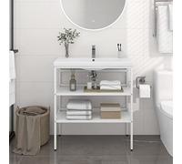 KTHLBRH Supporto per lavabo in ferro verniciato a polvere, struttura aperta per bagno, resistente alle intemperie e facile da pulire, ideale per asciugamani